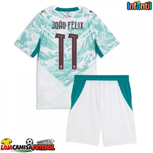 Camisa de Futebol Portugal Joao Felix #11 Equipamento Secundário Infantil Mundo 2026 Manga Curta (+ Calças curtas)